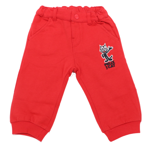 Pantaloni sport roșii cu imprimeu Felix the Cat