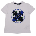 Tricou alb cu imprimeu skateboard Original Marines 3-4 ani (104cm)