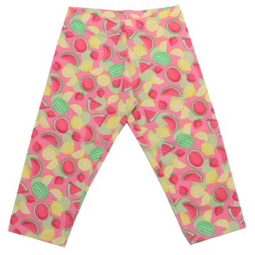 Colanți trei sferturi roz cu imprimeu fructe Original Marines 9-10 ani (140cm)