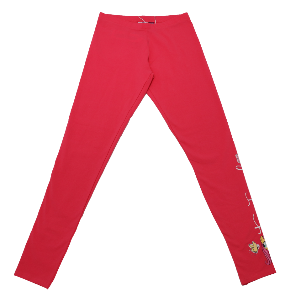 Colanți roz cu imprimeu ponei