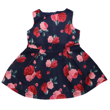 Rochiță din satin cu imprimeu trandafiri