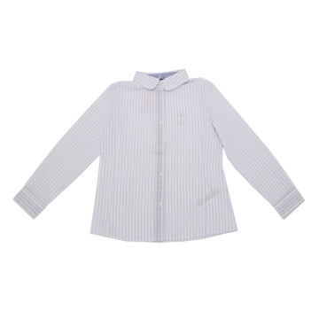 Cămașă albă cu dungi bleu