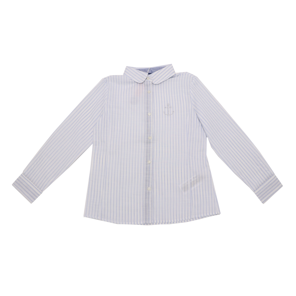 Cămașă albă cu dungi bleu