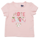 Tricou roz cu imprimeu More Love Original Marines 3-6 luni (68cm)