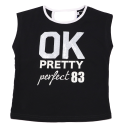 Tricou negru OK Pretty perfect 83 Original Marines 3-4 ani (104cm)