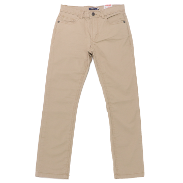 Pantaloni bej ușor elastici