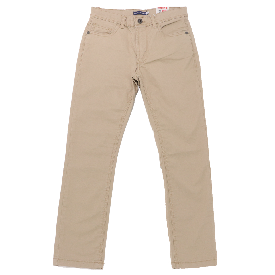 Pantaloni bej ușor elastici