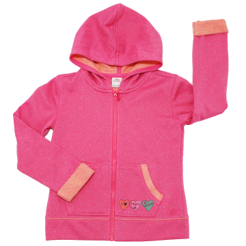 Hanorac roz cu glugă și buzunare