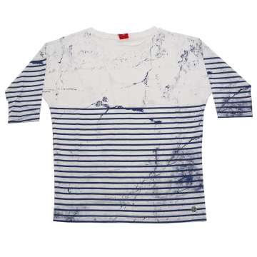 Bluză albă cu dungi albastre s.Oliver 7-8 ani (128cm)