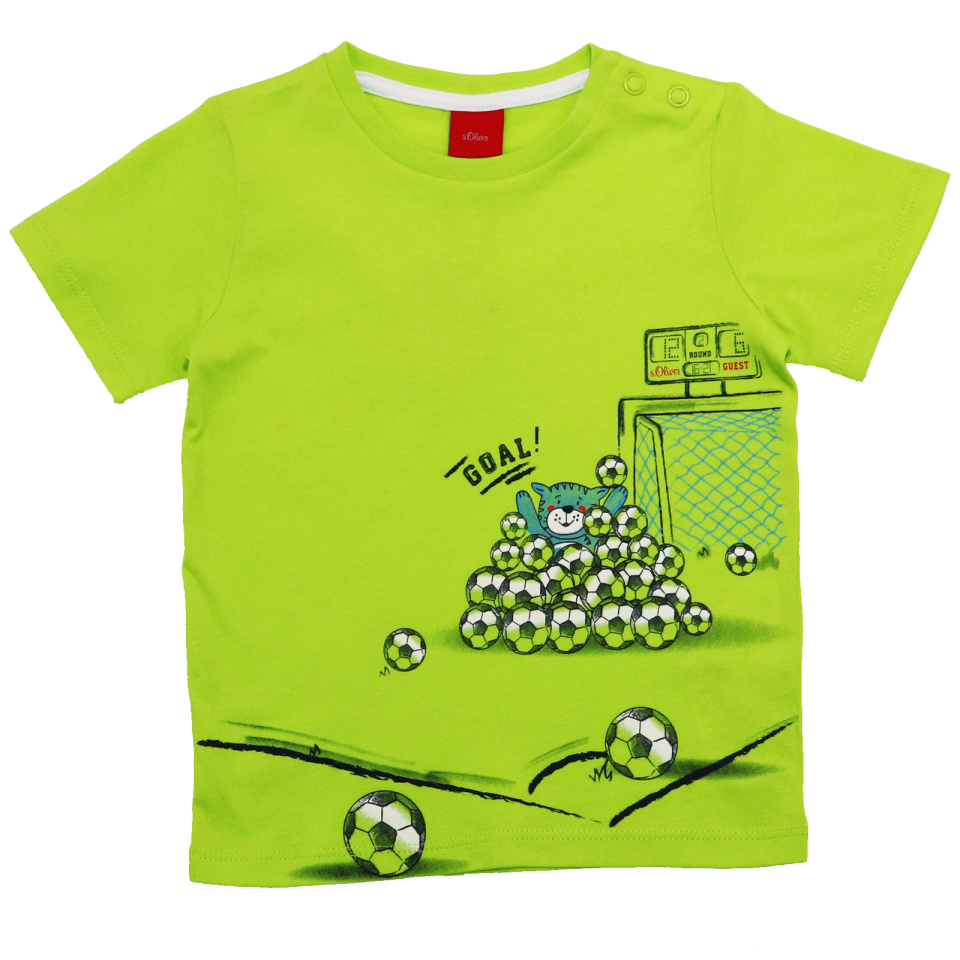 Tricou verde aprins cu imprimeu mingi de fotbal