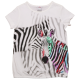 Tricou alb cu imprimeu zebră