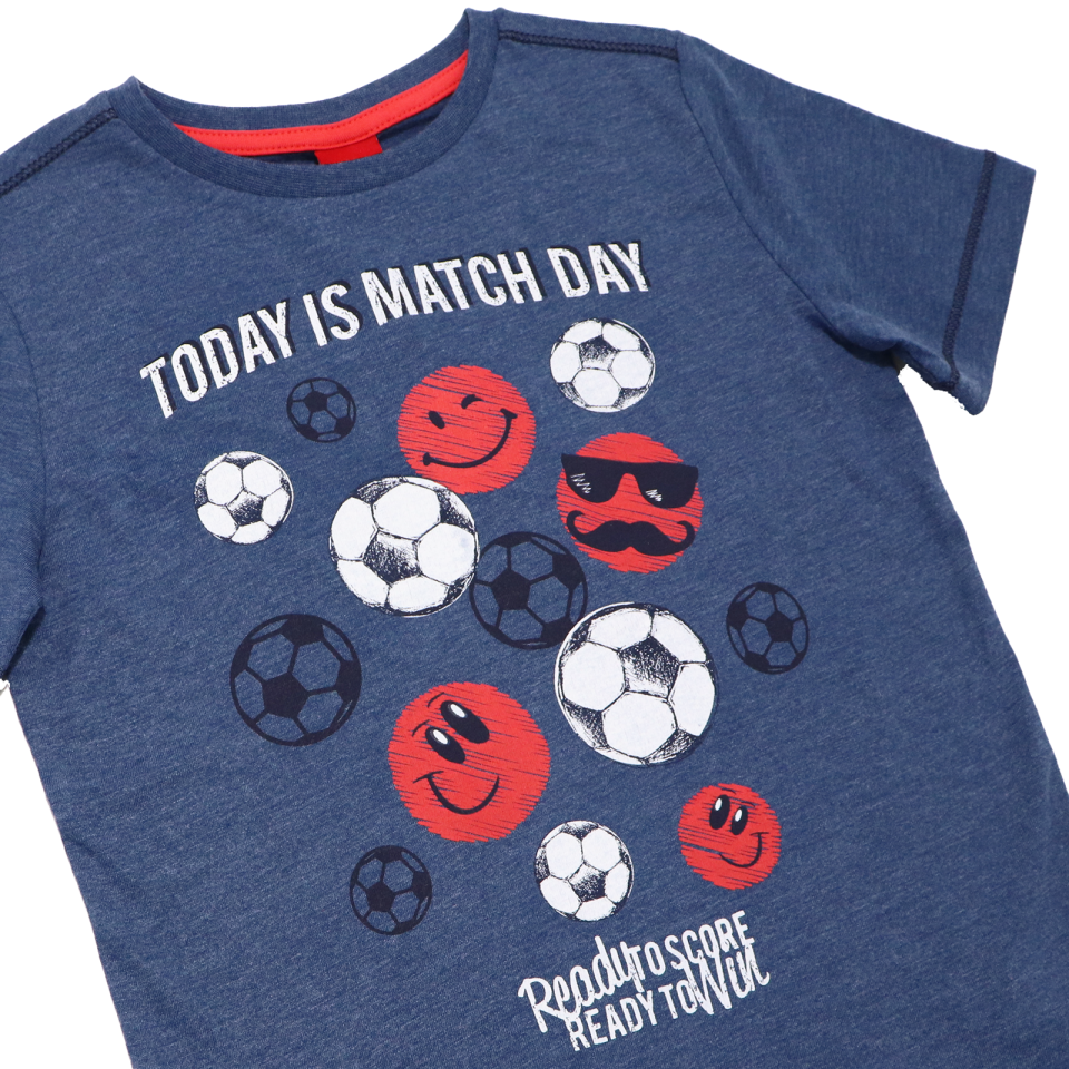 Tricou albastru cu imprimeu Today is Match Day