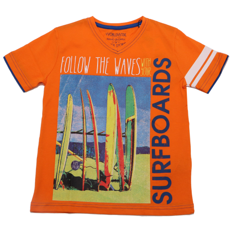 Tricou portocaliu cu anchior și imprimeu Tom Tailor 6-7 ani (122cm)