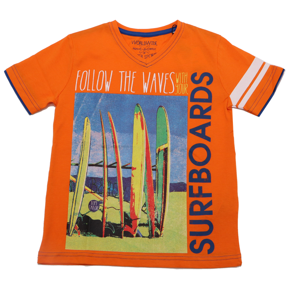 Tricou portocaliu cu anchior și imprimeu Tom Tailor 6-7 ani (122cm)