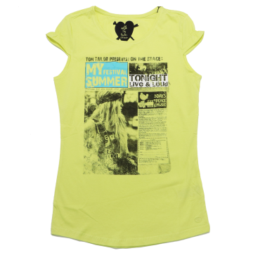 Tricou lung galben verzui Tom Tailor 13-14 ani (164cm)