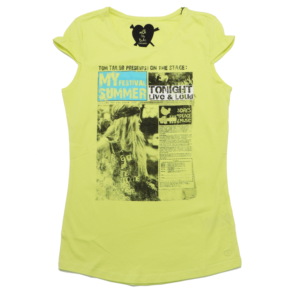 Tricou lung galben verzui Tom Tailor 13-14 ani (164cm)