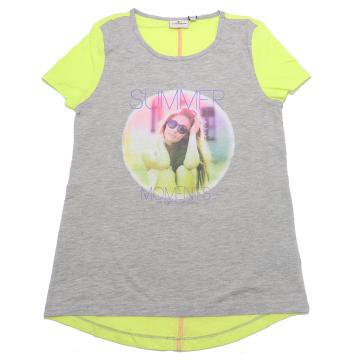 Tricou lung gri și galben Summer Moments Tom Tailor 13-14 ani (164cm)
