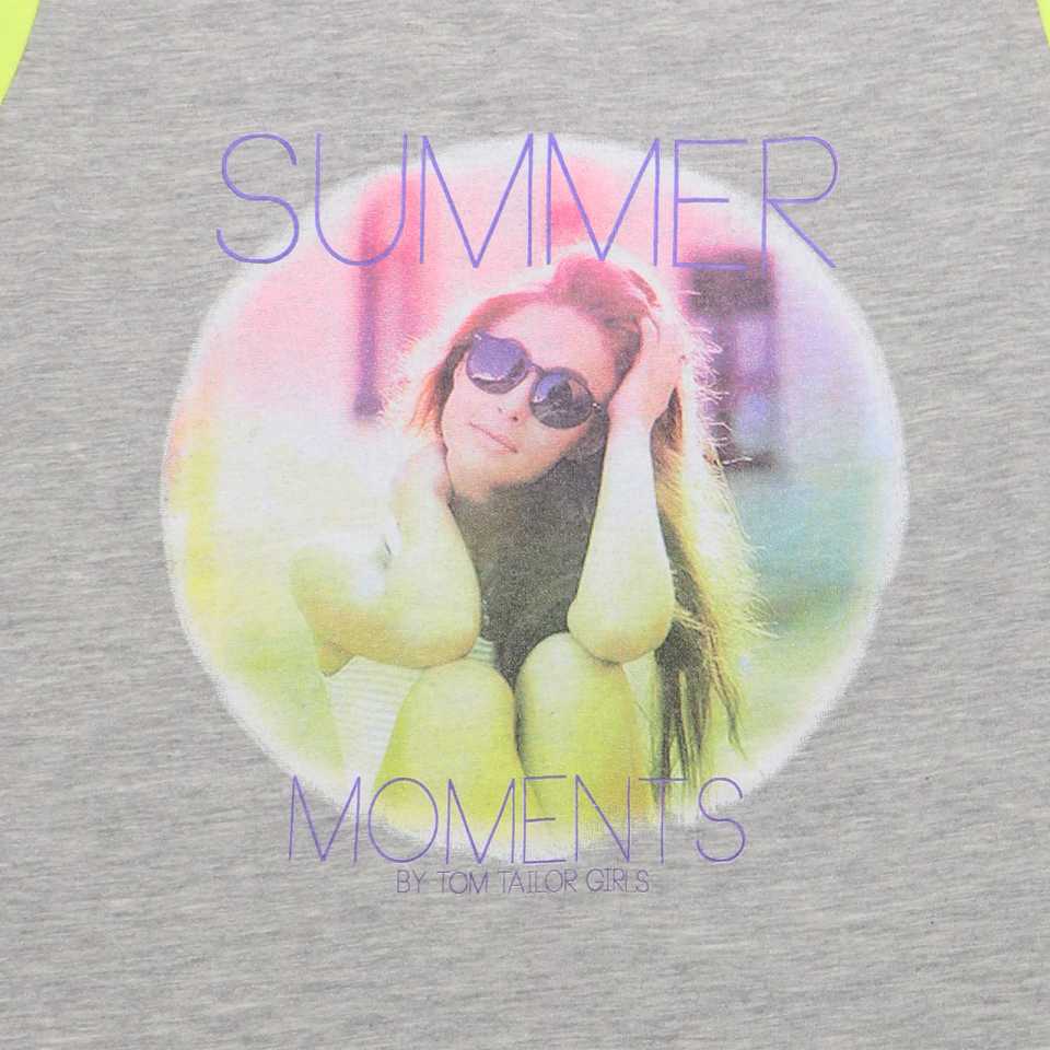 Tricou lung gri și galben Summer Moments Tom Tailor 13-14 ani (164cm)