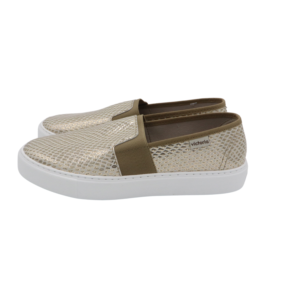 Pantofi slip on auriu metalic