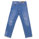 Jeans slim cu rupturi și tiv