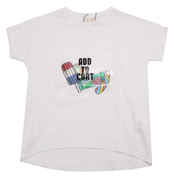 Tricou alb Add To Cart Zara 5-6 ani (116cm)