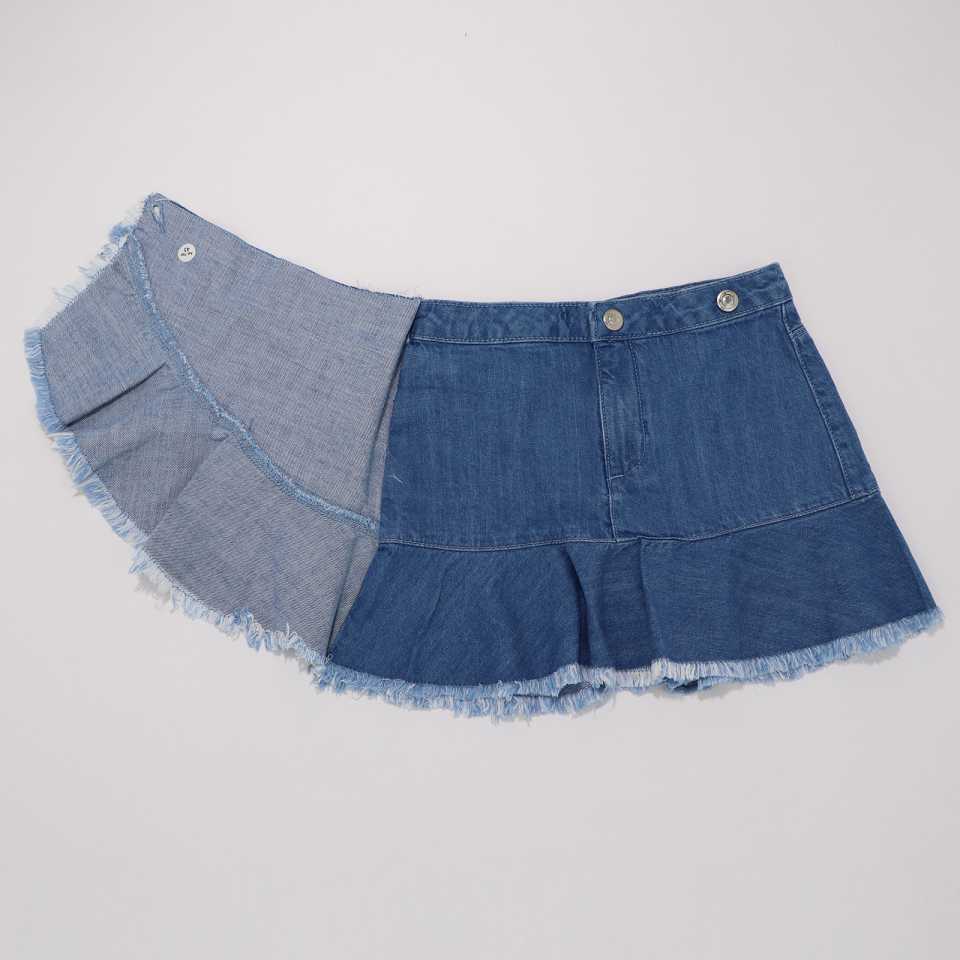 Fustiță din denim parte peste parte