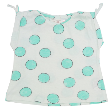 Tricou alb cu cercuri verzi Zara 6-9 luni (74cm)
