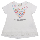 Tricou alb cu imprimeu inimă din flori Zara 4 ani (104 cm)