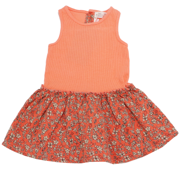 Rochiță portocalie din două materiale Zara 6-9 luni (74 cm)