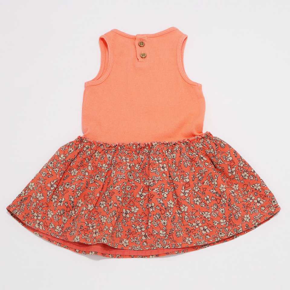 Rochiță portocalie din două materiale Zara 6-9 luni (74 cm)