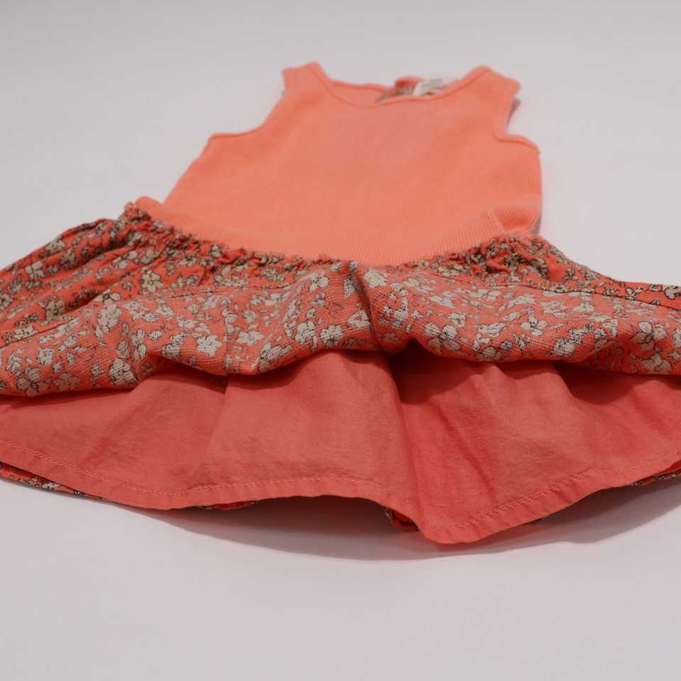 Rochiță portocalie din două materiale Zara 6-9 luni (74 cm)
