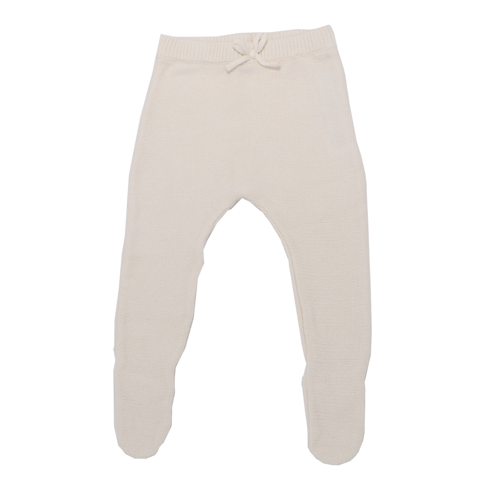 Colanți tricotați albi cu botoși