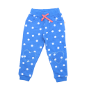 Pantaloni groși, de trening, albaștri cu buline pentru fete