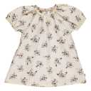 Rochie cu mânecă scurtă Flora din poplin pentru bebeluși și fetițe