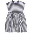 Rochie moale, cu dungi și mânecă scurtă pentru fete