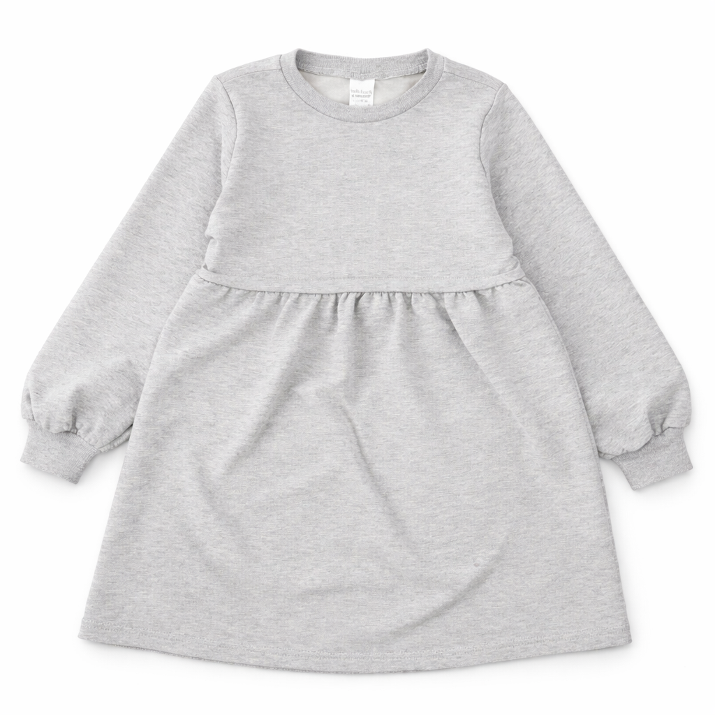 Rochie gri grosuță pentru fete