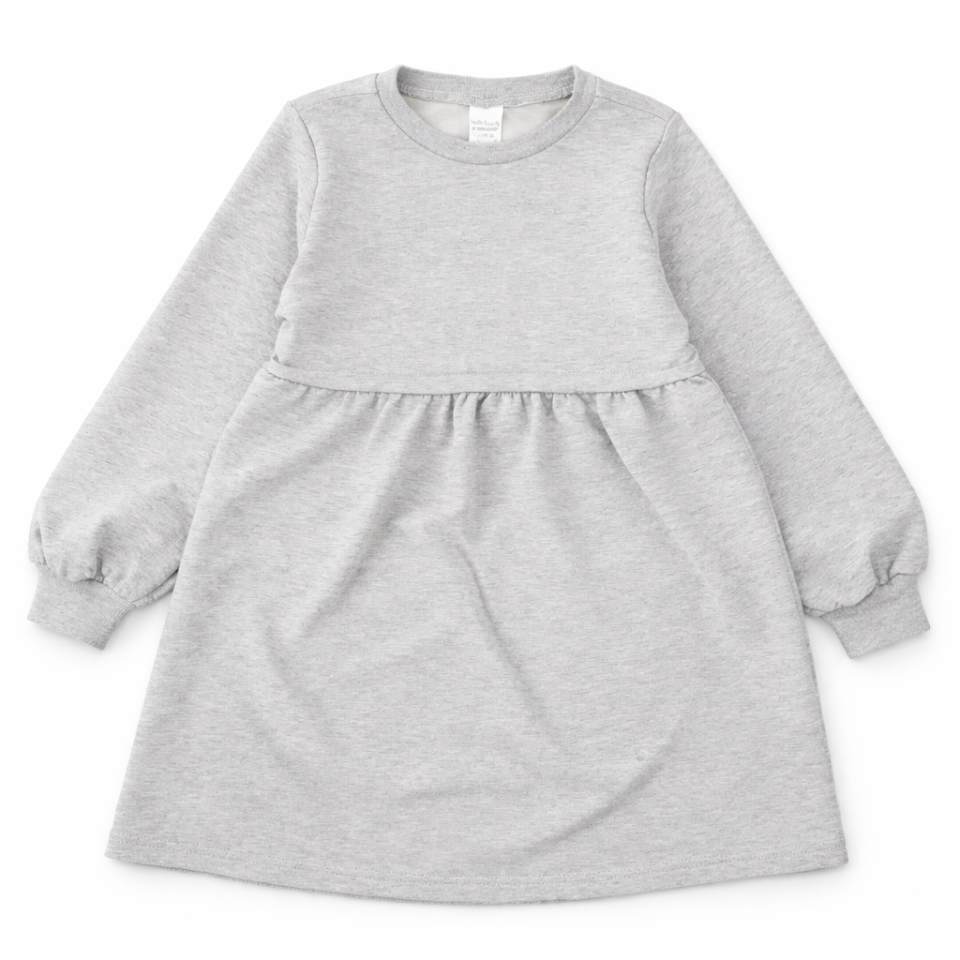 Rochie gri grosuță pentru fete