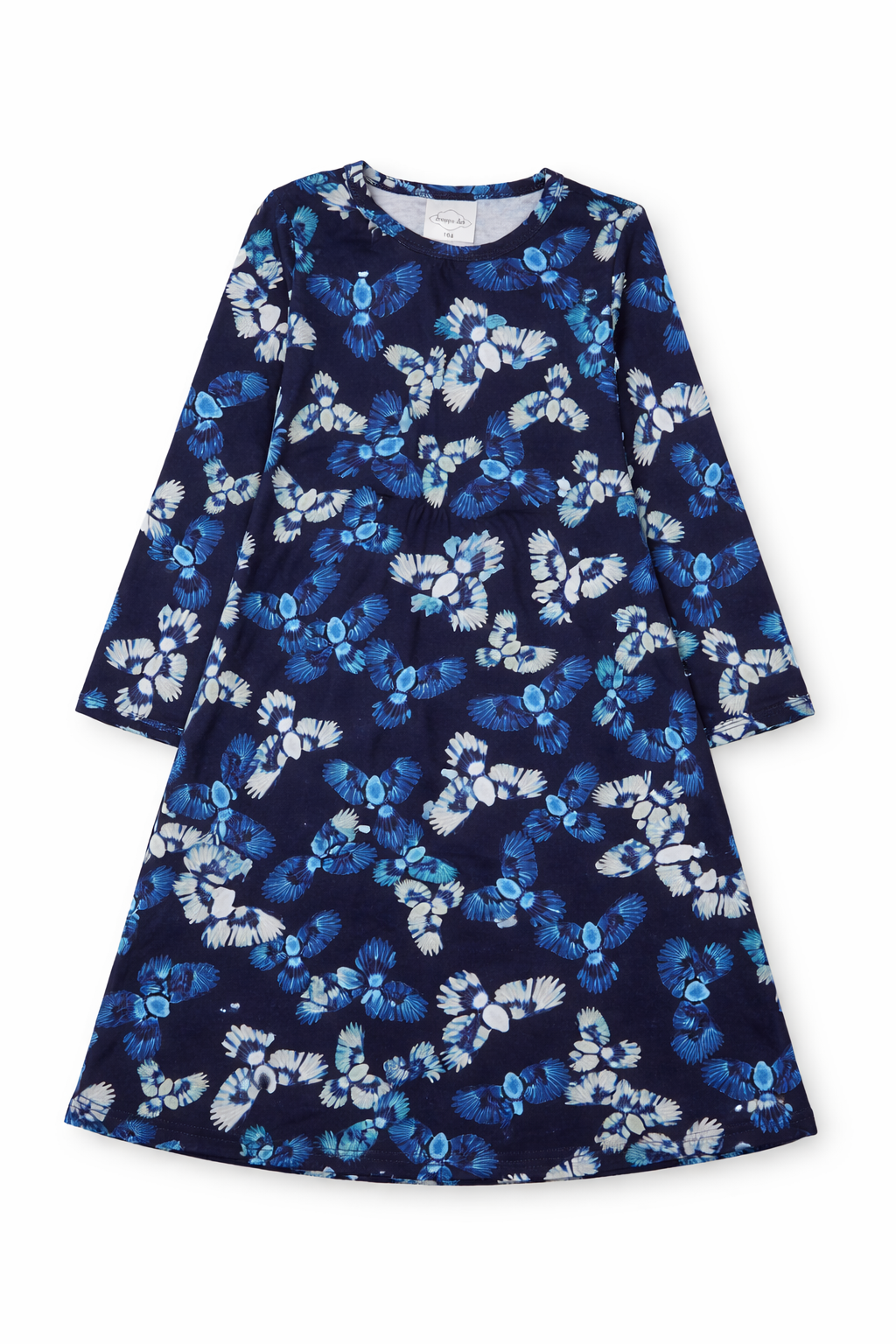 Cămașă de noapte bleumarin cu imprimeu păsări