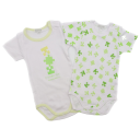 Set 2 body-uri cu imprimeu puzzle galben și verde
