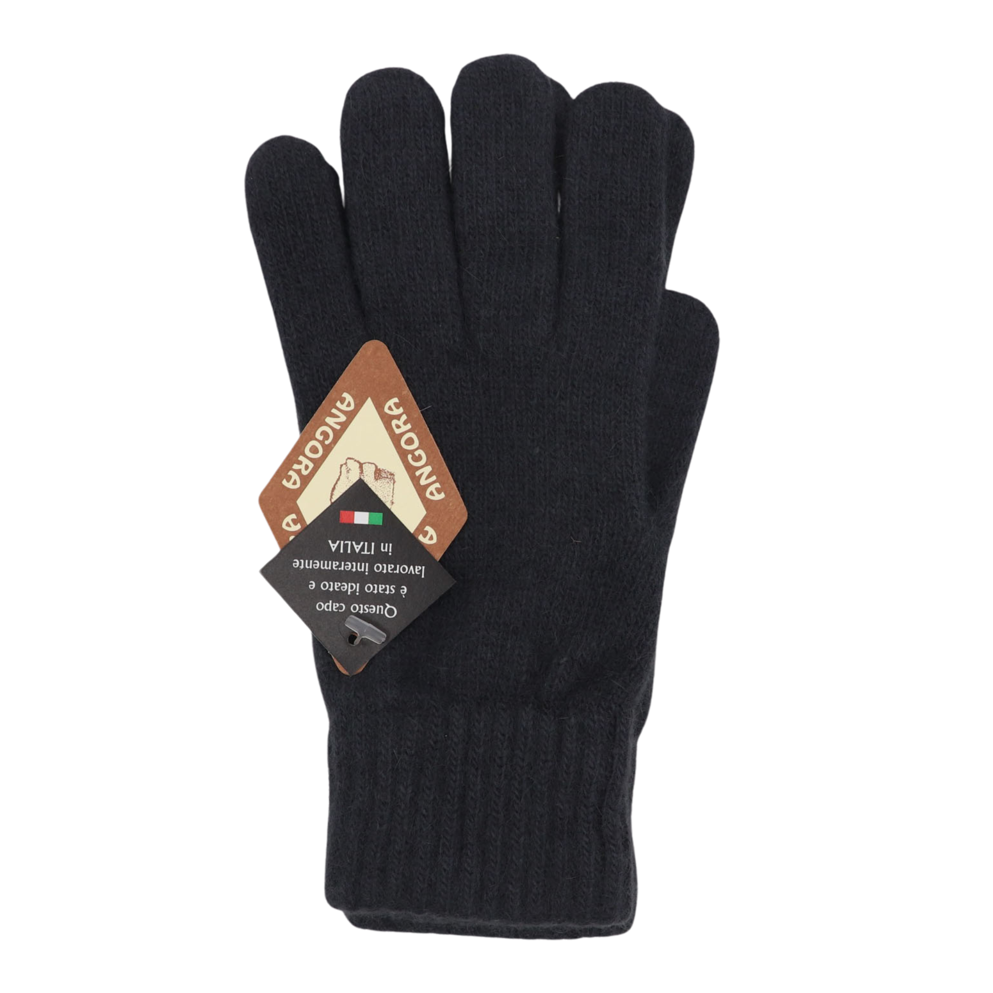 Mănuși gri închis din lână și angora