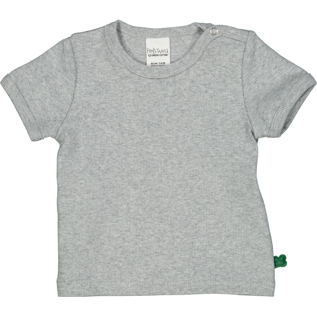 Tricou rib gri deschis