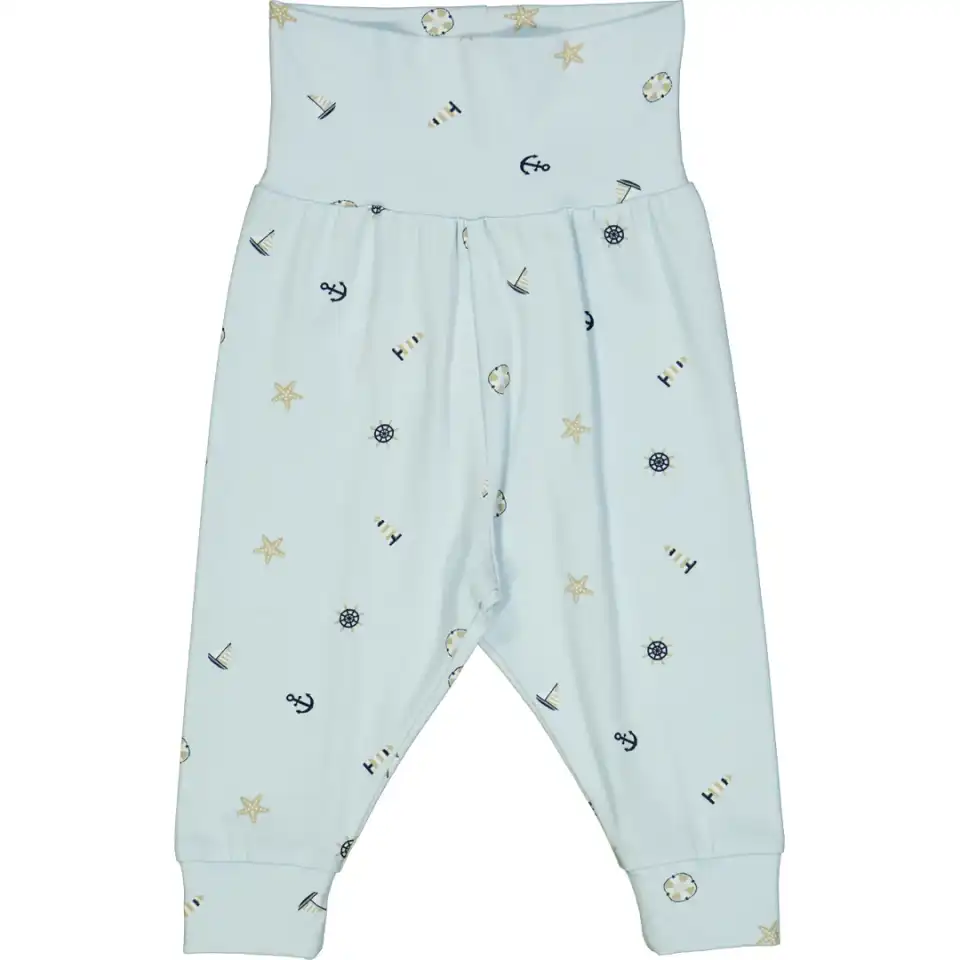 Pantaloni bleu cu imprimeu