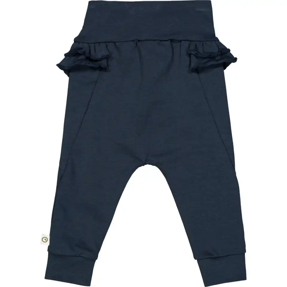 Pantaloni bleumarin cu volănașe