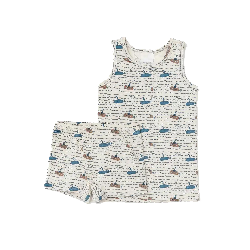 Set maieu și boxeri băieți cu imprimeu submarine