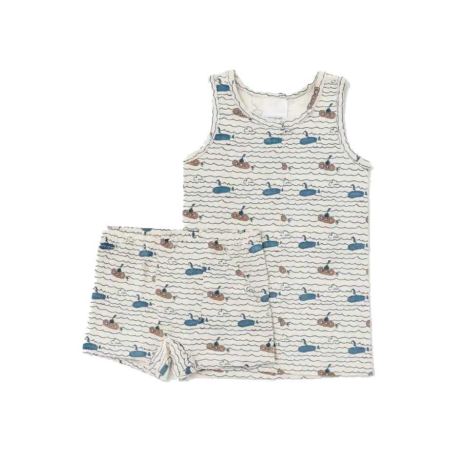 Set maieu și boxeri băieți cu imprimeu submarine