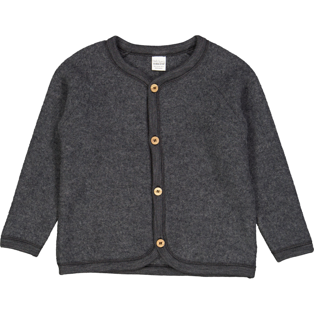 Jachetă fleece din lână merinos gri închis