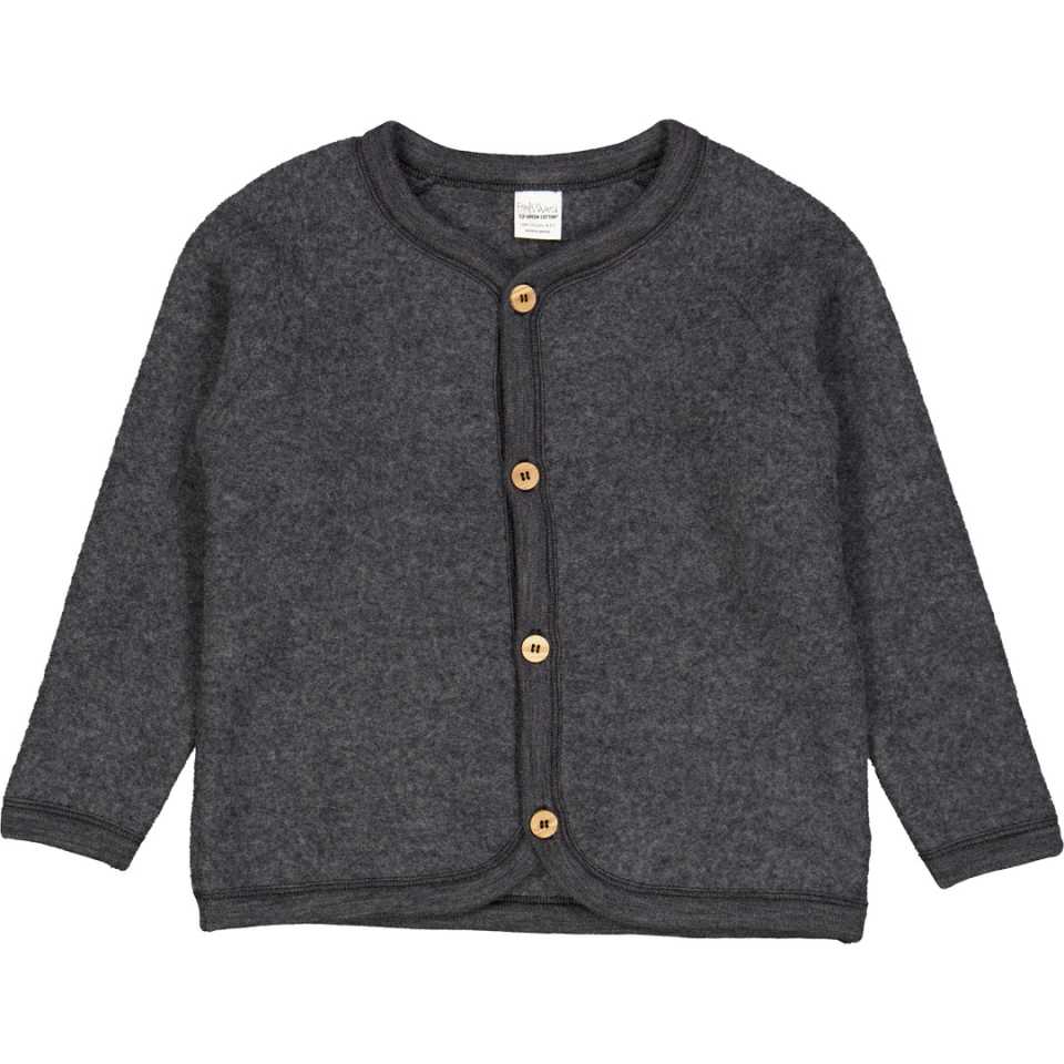 Jachetă fleece din lână merinos gri închis