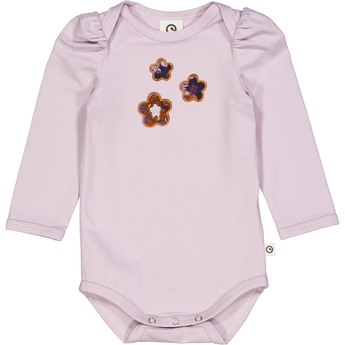 Body roz lila cu imprimeu floricele brodate
