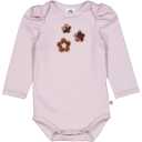 Body roz lila cu imprimeu floricele brodate