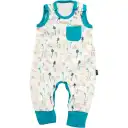 Salopetă din muselină, alb și bleu